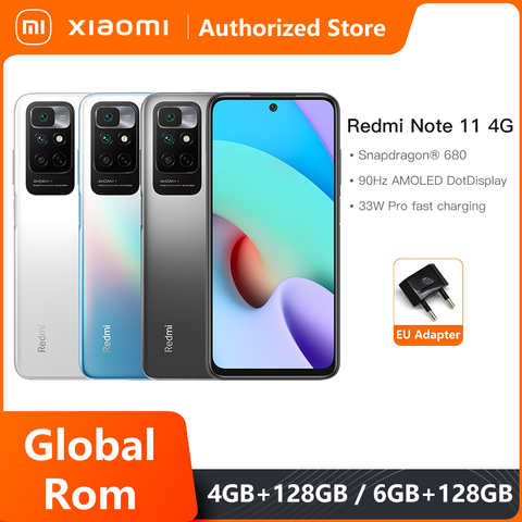 Глобальная прошивка Xiaomi Redmi Note 11 4G 4/6 ГБ + 128 ГБ MTK Helio G88 50MP Камера 5000 мАч 18 Вт Быстрая зарядка 1005004674167565