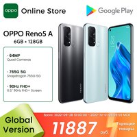 Смартфон фонарик OPPO Reno5, телефон с диагональю 128 дюйма, процессором Snapdragon 76, ОЗУ 6 ГБ, ПЗУ 6,5 ГБ, 90 Гц, FHD + экраном 64 мп, четырехъядерным процессором IP68 Reno 5a, code: TECHS10($100-10) TECHS20($200-20 1005004689122601