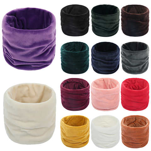 Зимний Теплый Бархатный шарф-кольцо на шею для женщин и мужчин, однотонные мягкие шарфы для шеи, винтажные круглые шарфы-снуды, шарфы для пар 1005004717508610