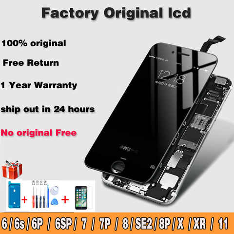 Заводской Оригинальный ЖК-дисплей обновление для iPhone 6s 7 8 Plus сенсорный ЖК-дисплей X XR Дисплей 11 экран True Tone запасные части для ремонта 1005004722641147