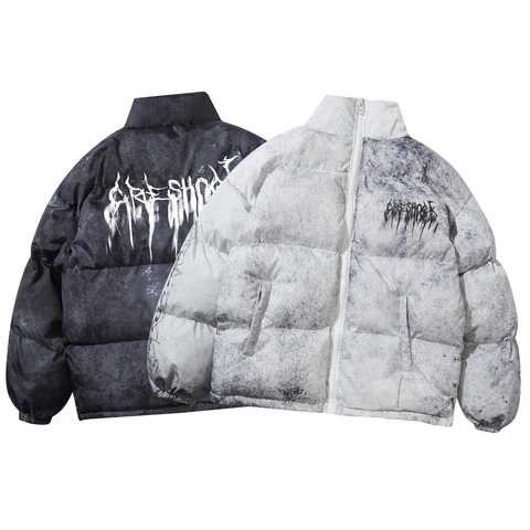 2022 зимняя мужская стеганая куртка-бомбер большого размера в стиле хип-хоп, уличная куртка с граффити, парка, хлопковая пуховая куртка, мужская верхняя одежда 1005004748204106
