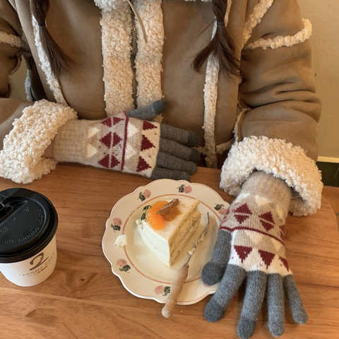 Осенние и зимние перчатки из искусственной шерсти плотные перчатки для женщин трикотажные перчатки для велоспорта теплые сенсорные перчатки 1005004792703393