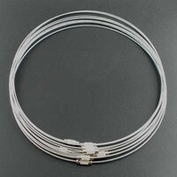 Ожерелье под воротник DoreenBeads из стальной проволоки, серое круглое ожерелье с застежкой-винтом, фурнитура «сделай сам» для изготовления ювелирных изделий длиной 46 см (18, 1/8 дюйма), 10 шт. 1220645948