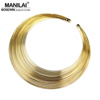 Модное многослойное ожерелье MANILAI с крутящим моментом из металлической проволоки, индийская бижутерия, Женское Ожерелье-чокер, женское колье 1886318129