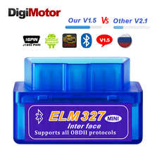 Настоящее ELM327 V 1,5 ELM 327 Bluetooth OBD2 v1.5 android-автомобильный сканер автомобильной БД 2 инструмент диагностики авто OBDII сканер лучше V2.1 2028664326
