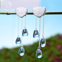 Женские серьги-подвески «облако» Lotus Fun, серьги из серебра 925 пробы с натуральными кристаллами, Ювелирное Украшение в этническом стиле 32351848251