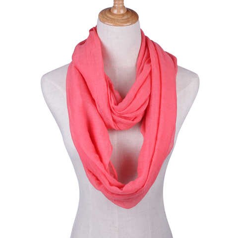 Однотонные шарфы легкий круглая петля женский бесконечный шарф простой снуд для женщин шаль дешевые шарфы 32452223632