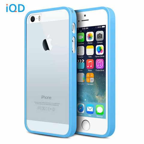 Защитный чехол IQD для iPhone 5, прозрачный тонкий противоударный бампер с защитой от царапин, прозрачные чехлы для iphone 5 32530819689