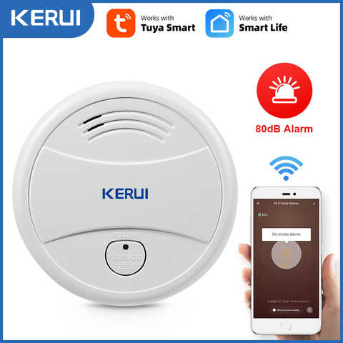KERUI беспроводной домашний детектор дыма 80дБ противопожарная защита пожарные датчики магазин дома охранная сигнализация 32593947430