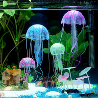 Искусственная яркая Медуза, силиконовый декор для аквариума, украшения для аквариума 3 месяца гарантии 32619140506