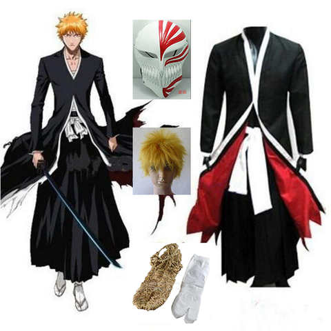 Аниме отбеливатель Косплей Ichigo Kurosaki Bankai полый парик мужской косплей костюм на Хэллоуин 32692595769