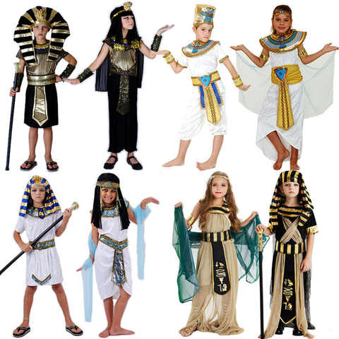 Umorden костюмы на Хэллоуин для мальчиков и девочек древний египетский фараон Клеопатра принц Костюм принцессы для детей косплей 32700625767