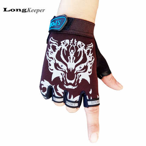 Спортивные перчатки LongKeeper для детей, детские митенки с полупальцами, для мальчиков и девочек, детские митенки без пальцев для 5-13 лет 32702375012