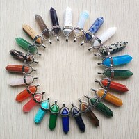 Оптовая продажа, 24 шт./лот, подвески из натурального камня в ассортименте, подвески в виде столбов, чакры для изготовления ожерелий, бесплатная доставка 32714813945