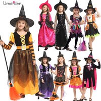 Umorden Детский костюм ведьмы для девочек на Хэллоуин Пурим карнавал вечевечерние НКА Марди Гра фантазия маскарадный костюм косплей 32722099241