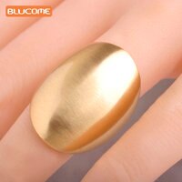 Женское коктейльное кольцо Blucome, золотистое гладкое кольцо, широкое, из сплава, для вечевечерние, украшения на свадьбу, годовщину 32739807856