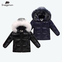 Черная зимняя куртка, парка для мальчиков, зимнее пальто куртки на 90% пуху для девочек детская одежда зимняя одежда детская верхняя одежда для мальчиков 32749018490