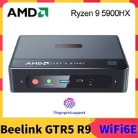 Мини-ПК AMD Ryzen 9 5900HX, Windows 11, Beelink GTR5 R9 Wifi 6E DDR4 32 Гб SSD 500 Гб 64 ТБ, двойной компьютер 2,4 Гбит/с RJ45 HD DP Type-C 32753185927
