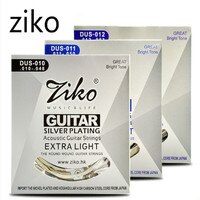 Набор струн для акустической гитары Ziko 010 011 012, 6 струн с серебряным покрытием для музыкальных инструментов Запчасти для акустической гитары 32753534830