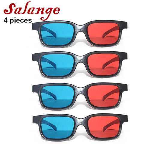 Универсальные 3D-очки в черной оправе, красные, синие, голубые, анаглиф, 0,2 мм, недорогие 3d-очки светодиодный ных проекторов, фильмов, игр, DVD 32754630331