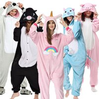 Кигуруми HKSNG, пижама-Кигуруми для взрослых, единорог, кошка, домашний комбинезон, Хэллоуин вечерние коала, розовый свинья, медведь, панда, косплей, костюм 32774374965