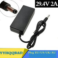 Зарядное устройство Yyhqqbad, 29,4 В, 2 A, стандарт ЕС, США, Австралии, Великобритании, для литиевых аккумуляторов 24 В, 25,2 В, 25,9 В, 29,4 В, 7S, разъем 5,5 x 2,1 мм, для электровелосипеда 32779443057