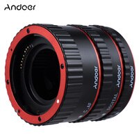 Цветное металлическое Удлинительное Кольцо Andoer с автофокусом TTL AF для макросъемки Canon EOS EF EF-S 60D 7D 5D II 550D Red 32786351200