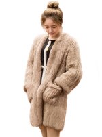 Лидер продаж, новинка, пальто из натурального кроличьего меха, модная женская вязаная куртка из натурального кроличьего меха, зимняя теплая верхняя одежда из натурального кроличьего меха 32790086739