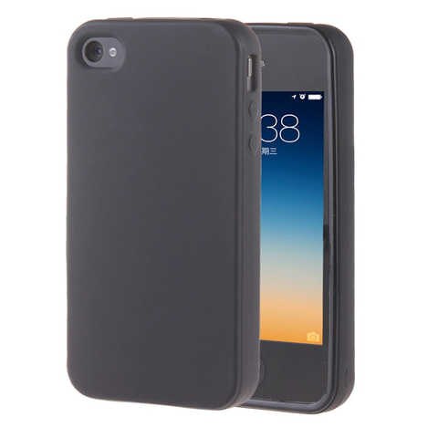 Черный гелевый ТПУ тонкий мягкий Противоскользящий чехол задняя крышка для Apple iPhone 4 4S 4G мобильный телефон резиновая силиконовая сумка 32793430077