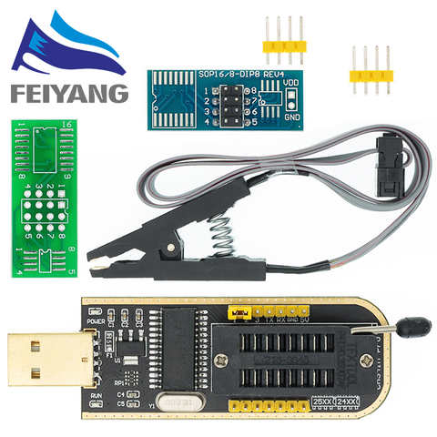 Программатор для Flash BIOS USB серии CH341A 24 25, 1 шт. + тестовый зажим SOIC8 SOP8 для EEPROM 93CXX / 25CXX / 24CXX 32793476447