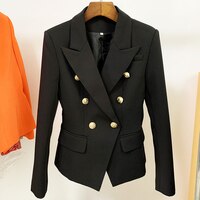 Высококачественная Новая мода 2022 Дизайнерская куртка Женская Классическая двубортная фотовнешняя модель 32794996954