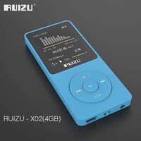 100% Оригинальная английская версия, Ультратонкий MP3-плеер с памятью 4 Гб и экраном 1,8 дюйма, оригинальный музыкальный аудиоплеер RUIZU X02 32796621990