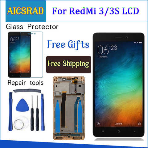 ЖК-дисплей с дигитайзером для Xiaomi Redmi 3S, ЖК-дисплей с сенсорным экраном и рамкой в сборе для Xiaomi Redmi 3 Pro/ 3S Pro, Запасная часть 32803811137
