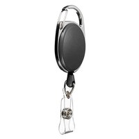 Черное выдвижное кольцо для ключей, идентификационный значок, бирка с именем, ремешок для катушки, металлический корпус, пластиковые чехлы 32803834819