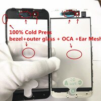 10 шт. AAA качественное холодное прессование переднее внешнее стекло с OCA с рамкой для Iphone 8 7 6P 6s plus 7plus 8 plus 5 X стекло + рамка + OCA 32805800738