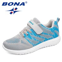 Кроссовки BONA Детские сетчатые, повседневная обувь для бега, плоская подошва, популярный стиль 32810270883