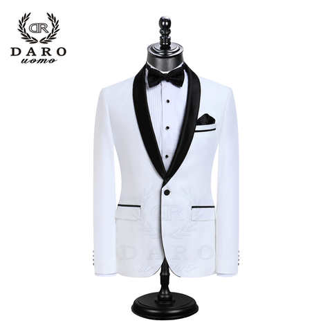 DARO мужской свадебный костюм жениха смокинг пиджак новый стиль приталенный пиджак брюки 2 предмета белый черный синий платье строгий DR8858 32816631257