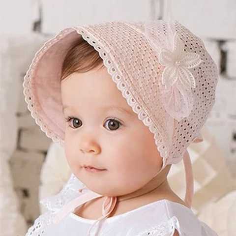 Шапка детская кружевная, розовая, белая, летняя, на возраст 0-12 месяцев 32817774535