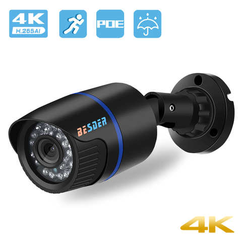 BESDER 4K 8MP 5MP HD H.265 IP камера 3MP 1080P P2P AI Обнаружение движения ИК Ночное видение 48V POE видео наблюдение наружная камера 32819313586