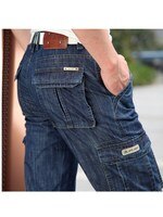 Мужские джинсы карго, большие размеры 29-40 42, повседневные военные джинсы с несколькими карманами, Мужская одежда, новинка 2020, высокое качество 32819456163