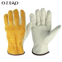 OZERO рабочие перчатки из воловьей кожи мужские рабочие сварочные защитные садовые спортивные мото-водительские износостойкие перчатки 1008 32819934200