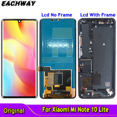 ЖК-дисплей AMOLED для Xiaomi Mi Note 10 Lite с сенсорным экраном и дигитайзером в сборе, ЖК-дисплей 6,47 дюйма для Mi Note 10 Lite M2002F4LG 32819965674