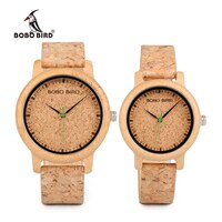 BOBO BIRD Lovers часы деревянные часы ручной работы пробковый ремешок бамбуковые женские часы Роскошные в коробке Пользовательский логотип Прямая поставка 32821319682