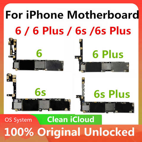 100% разблокированная материнская плата для IPhone 6 6 Plus 6s 6s Plus без Touch Id, оригинальная логическая плата с полными чипами, Полная проверка системы IOS 32830755957