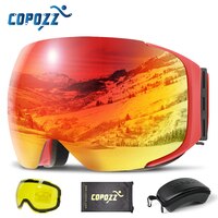 Магнитные лыжные очки COPOZZ, очки для катания на лыжах и сноуборде, антизапотевающие с быстросменной линзой и футляром, со 100% защитой от УФ-лучей, мужские и женские 32832681662