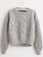 Женские свитера H.SA, теплый пуловер и джемперы с круглым вырезом, пуловер из мохера, вязаные свитера на осень 2021 32832946633
