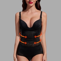 Моделирующее белье женское, послеродовое, для коррекции фигуры с корсетом для талии черного/абрикосового цвета 32834515240