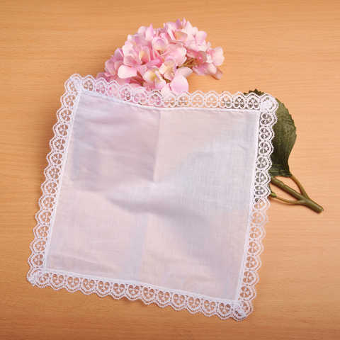 Персонализированный белый кружевной носовой платок, женские свадебные подарки, свадебные украшения, тканевые салфетки 25*25 см, 1 шт. 32836271401