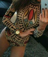 Сексуальный женский трико обтягивающее Бандажное Сетчатое платье с принтом Комбинезон 32837838539