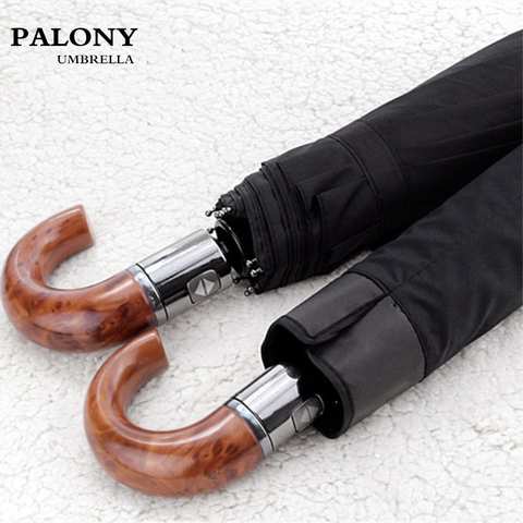 Складной зонт для мужчин, автоматический, ветрозащитный, изогнутая ручка, деловой, от дождя, для взрослых, бренд, подлинный 32839860319